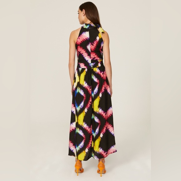 Busayo X RTR - Rainbow Tie Dye Maxi High Neck Dress - Size 0 - Picture 2 of 13